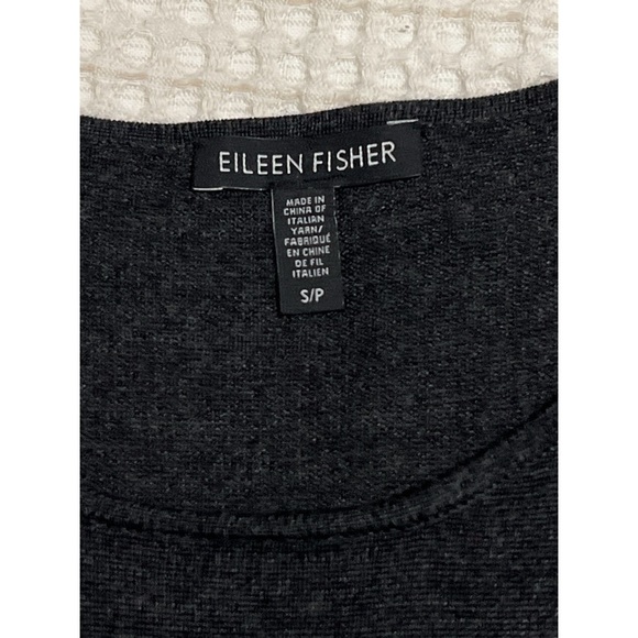Eileen Fisher Dress Women's Small Gray Merino Wool Asymmetrical Hem Long Sleeve - Picture 15 of 16